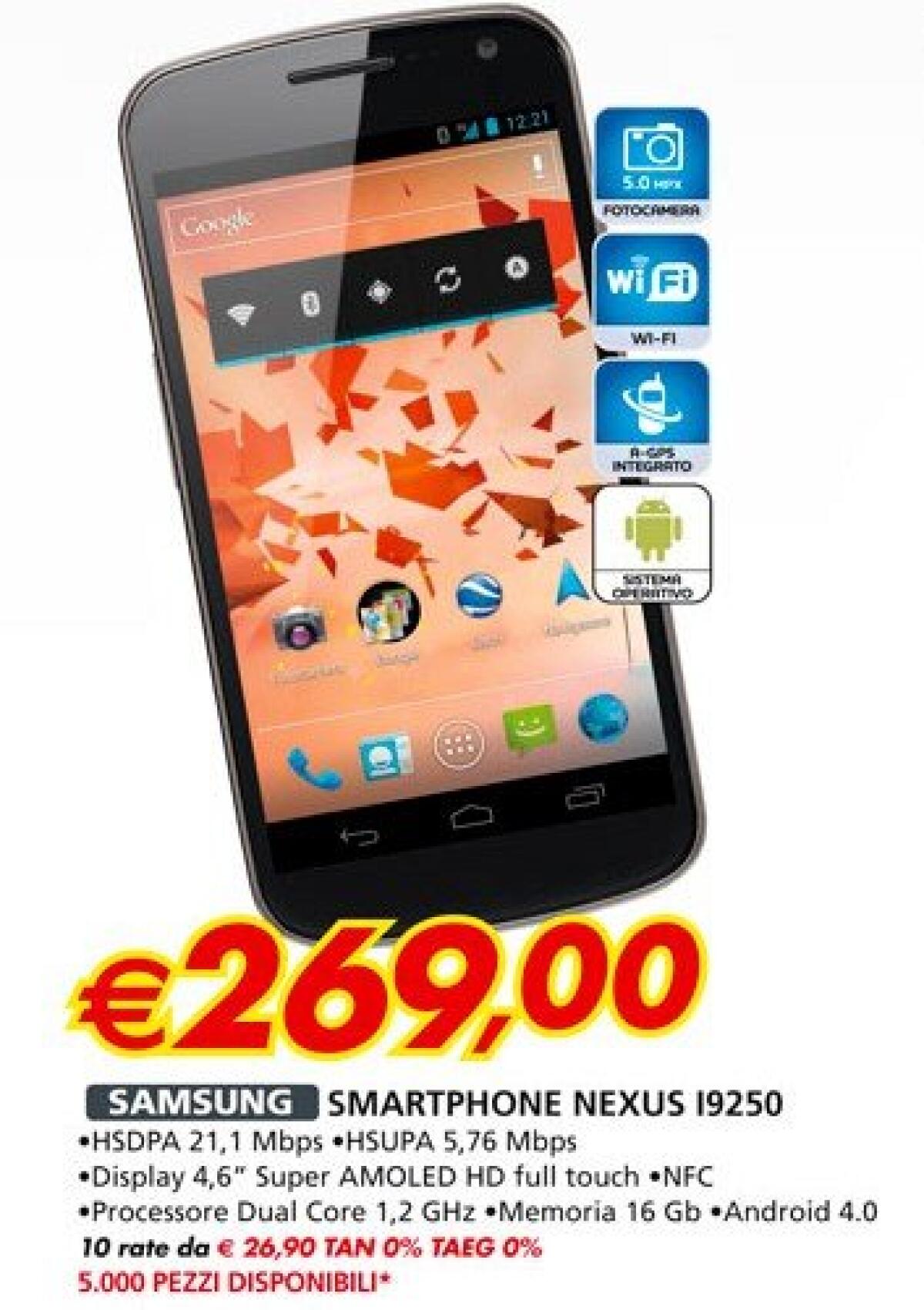 Offerta Galaxy Nexus a 269€ - 