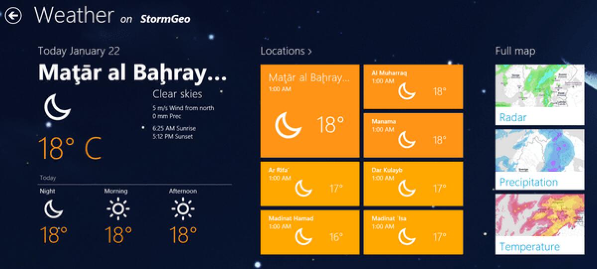 Storm: bellissimo programma per le previsioni meteo su Windows 8 - 