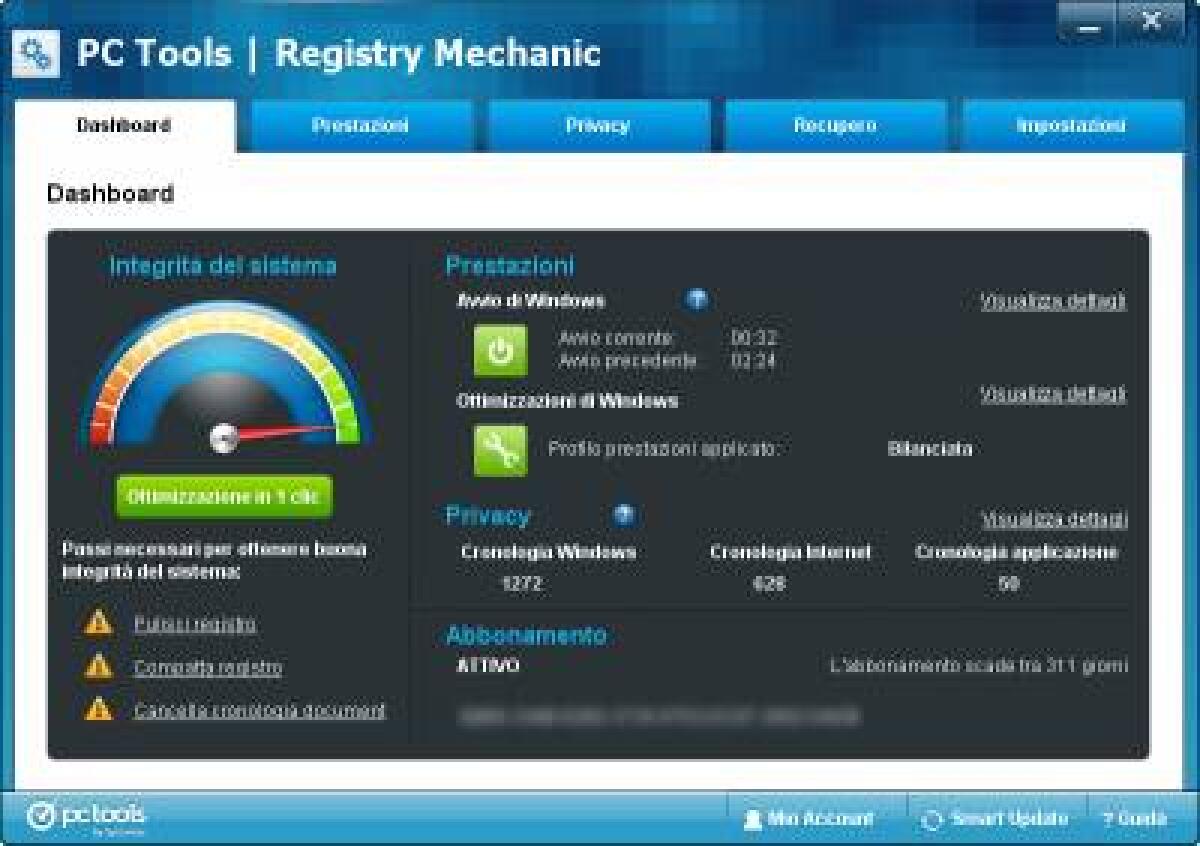 PC Tools Registry Mechanic Portable 11.1.0.214 - Ottimizzare e velocizzare Windows - 