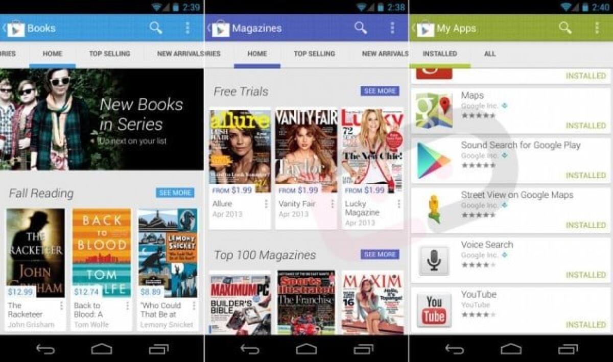 Ecco il nuovo Google Play Store 4.0: Foto e Video Anteprima del nuovo Restyling Grafico e non solo dell'App Market di Android - 