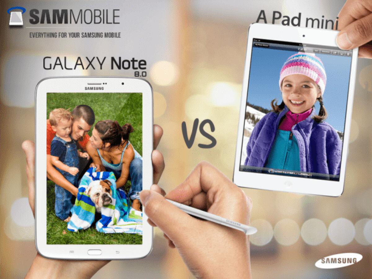 Meglio iPad Mini o Samsung Galaxy Note 8? Samsung fa il confronto - 