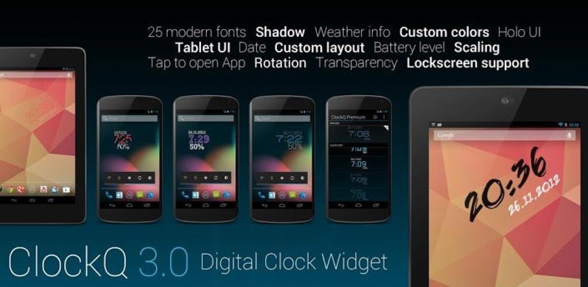 ClockQ Premium - Digital Clock Widget v3.0.6 APK, tanti widget orologio per Android - 