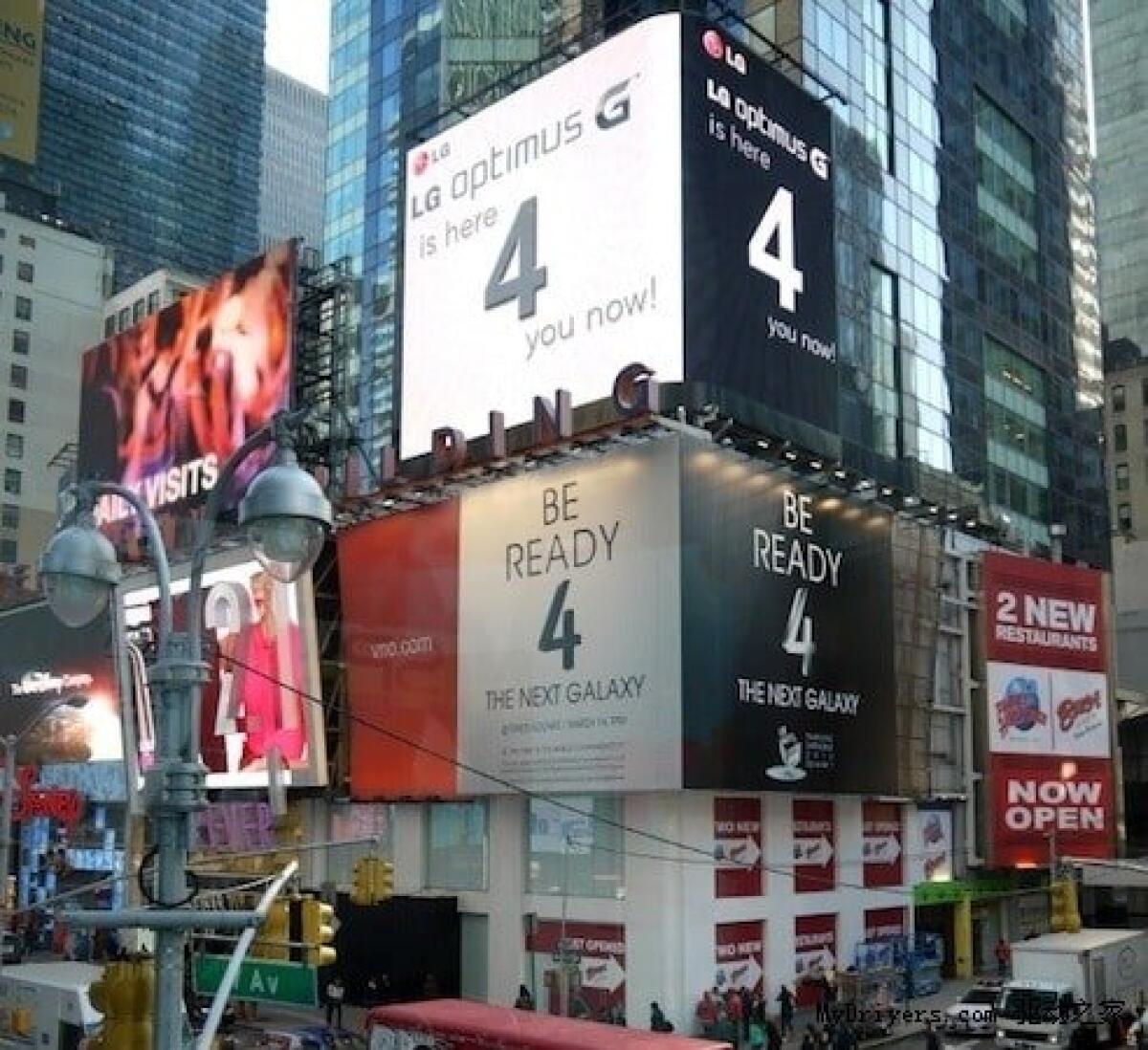 A Times Square LG e Samsung combattono per le pubblicità - 