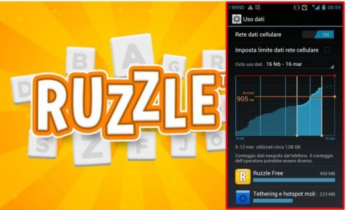 Attenti a Ruzzle, consuma tantissimi dati internet! - 