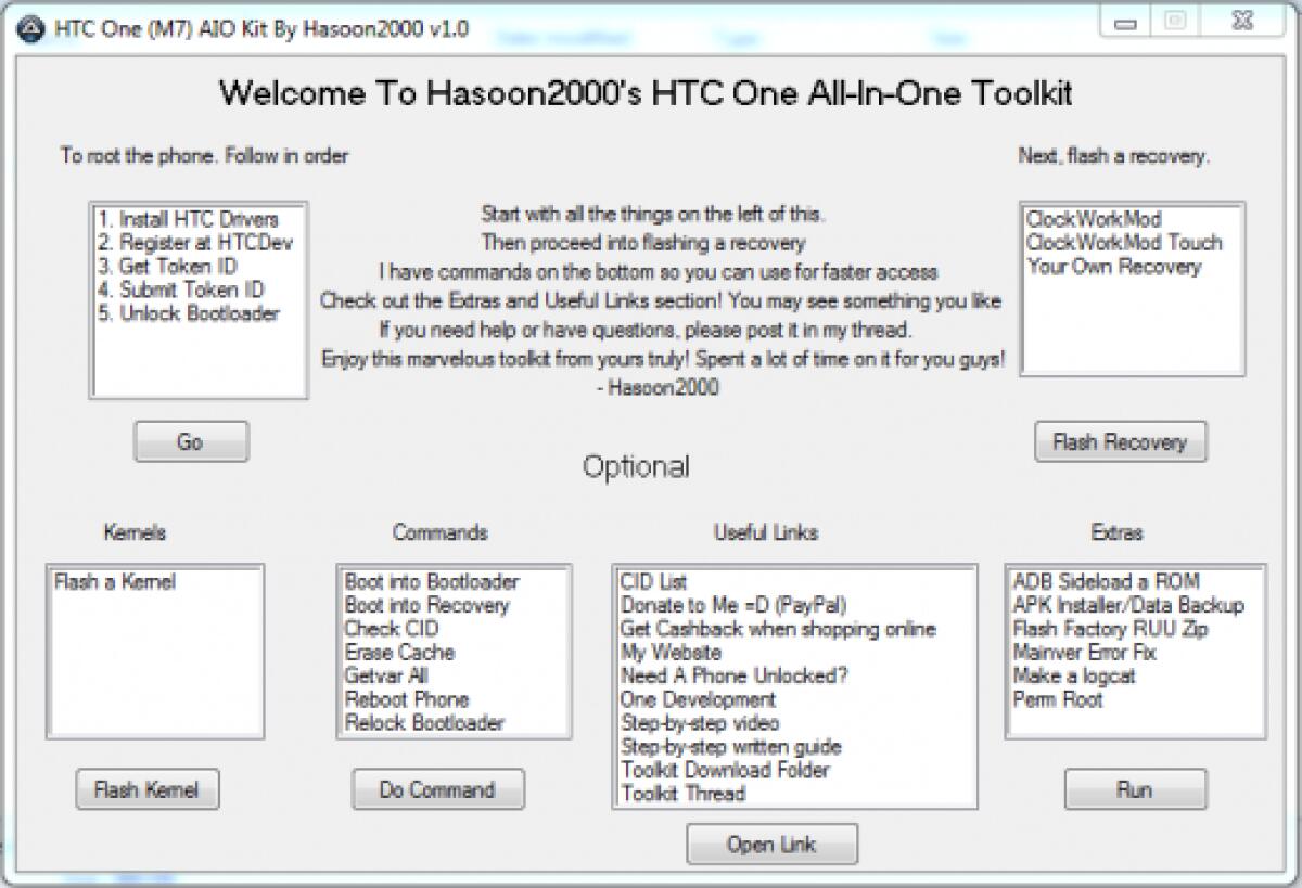 Download All-In-One Toolkit per bootloader, root e recovery di HTC One - 