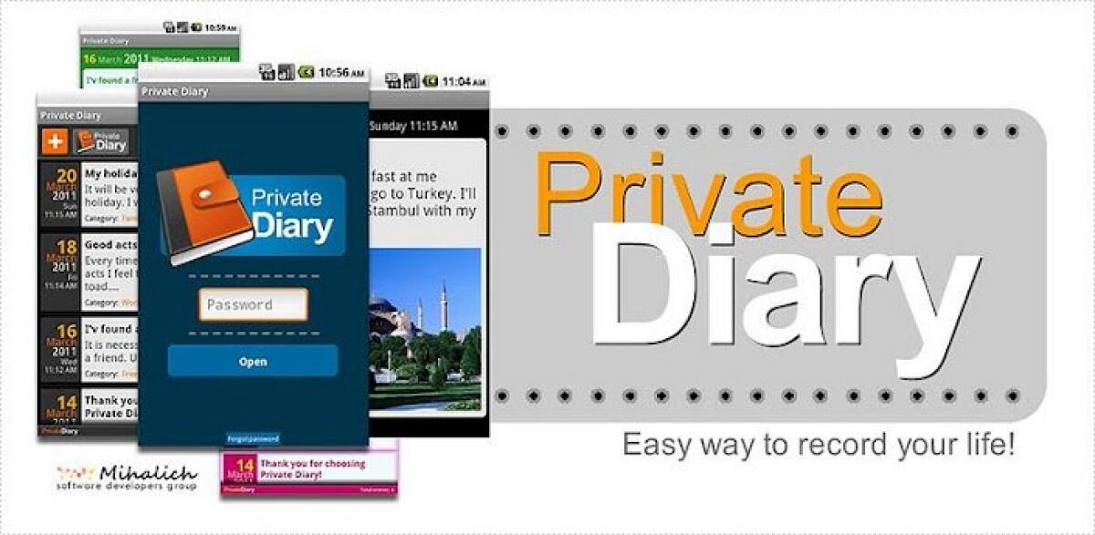 Private DIARY v5.5 APK, un diario privato con note e foto per Android - 