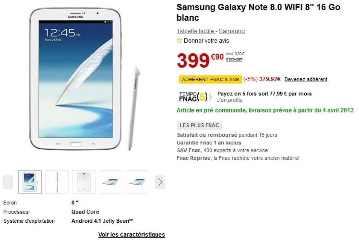 Galaxy Note 8.0: in vendita a partire da 399 euro - 