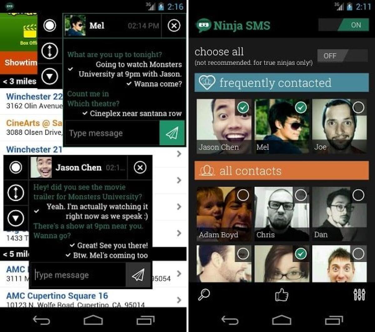 Ninja SMS: notifiche SMS in stile Chat Head su Android - 