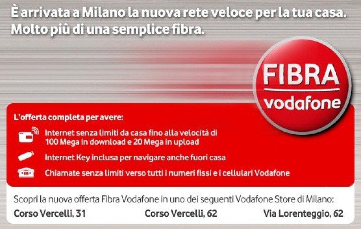 Vodafone lancia la fibra ottica a 100Mbps a Milano! - 