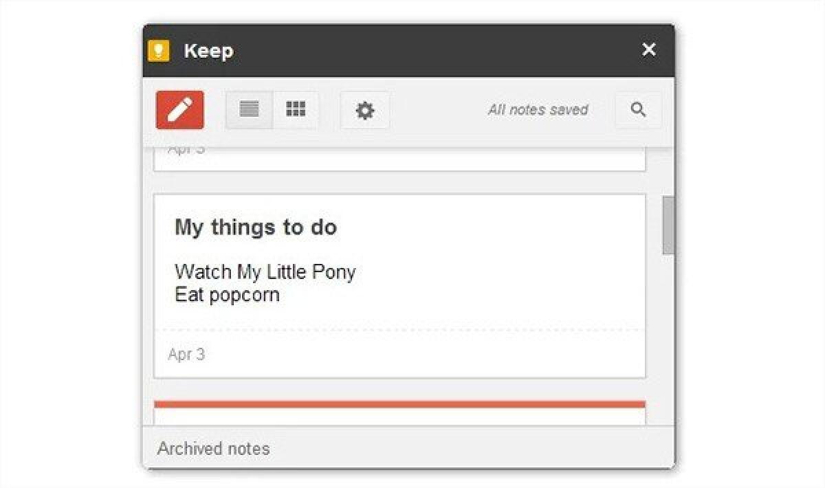Download estensione Google Keep per Google Chrome - 
