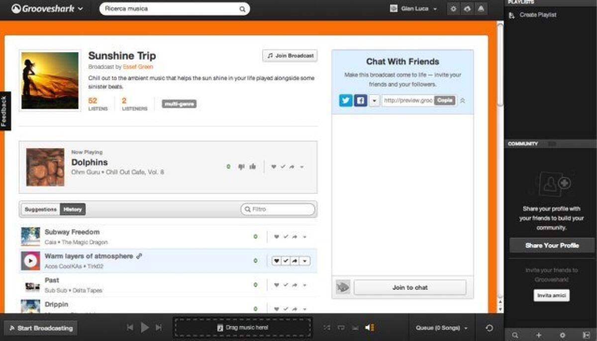 Grooveshark Radio Broadcast: Crea la tua Web Radio Gratuitamente - 