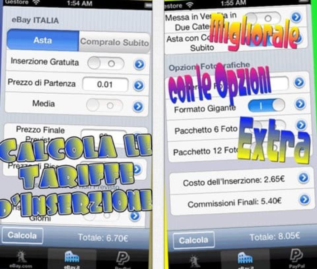 Calcolare le commissioni di eBay e Paypal con ePay per iPhone - 