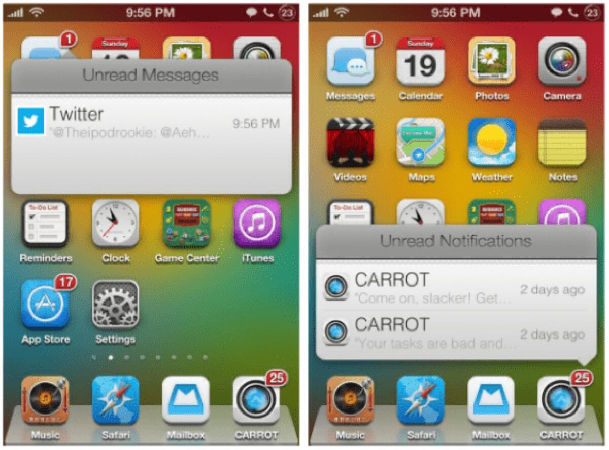 Come avere le notifiche in stile iOS 7 su iPhone, iPod e iPad con Badger - 