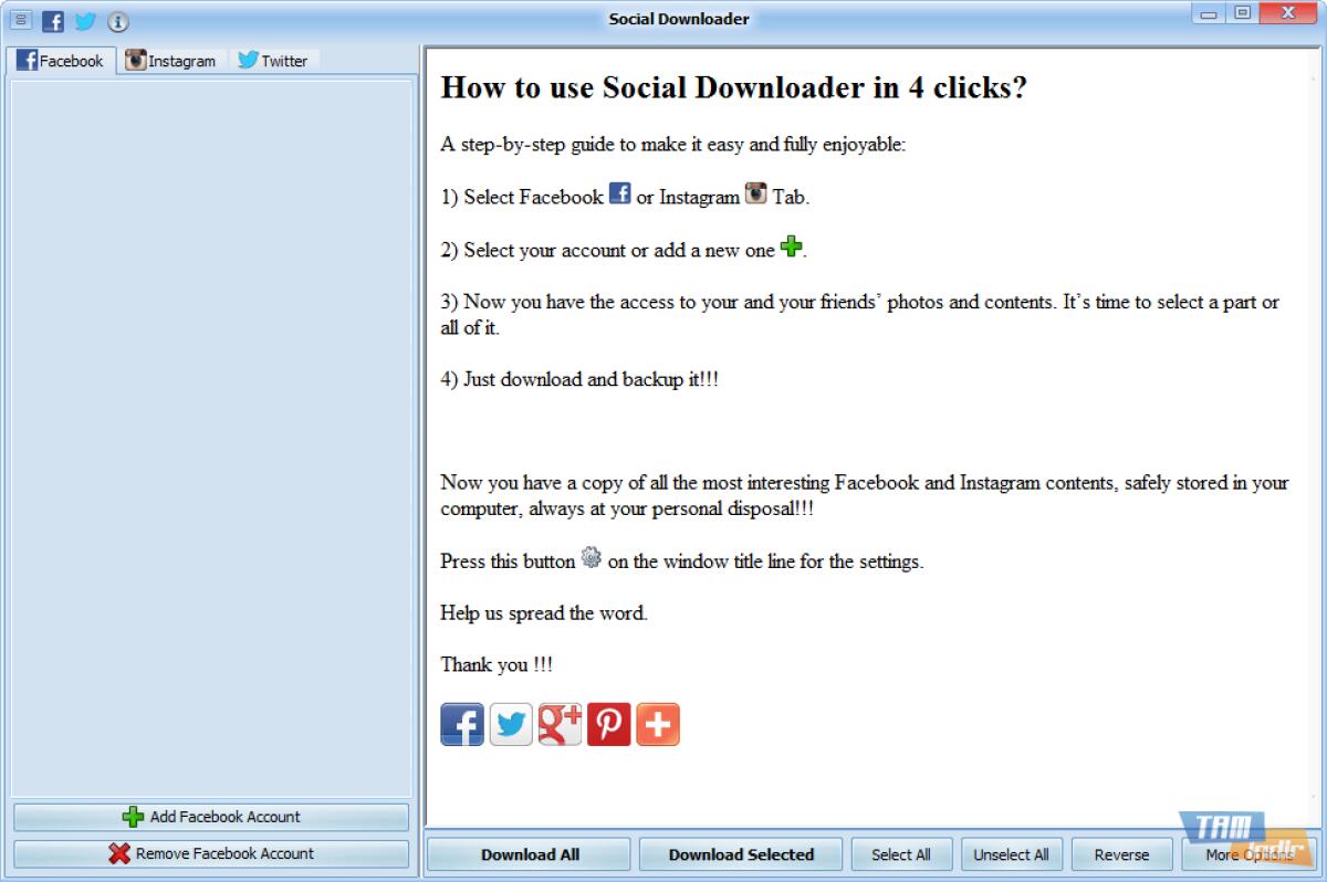Social Downloader: Scaricare Foto e Album da Facebook, Twitter e Instagram - 