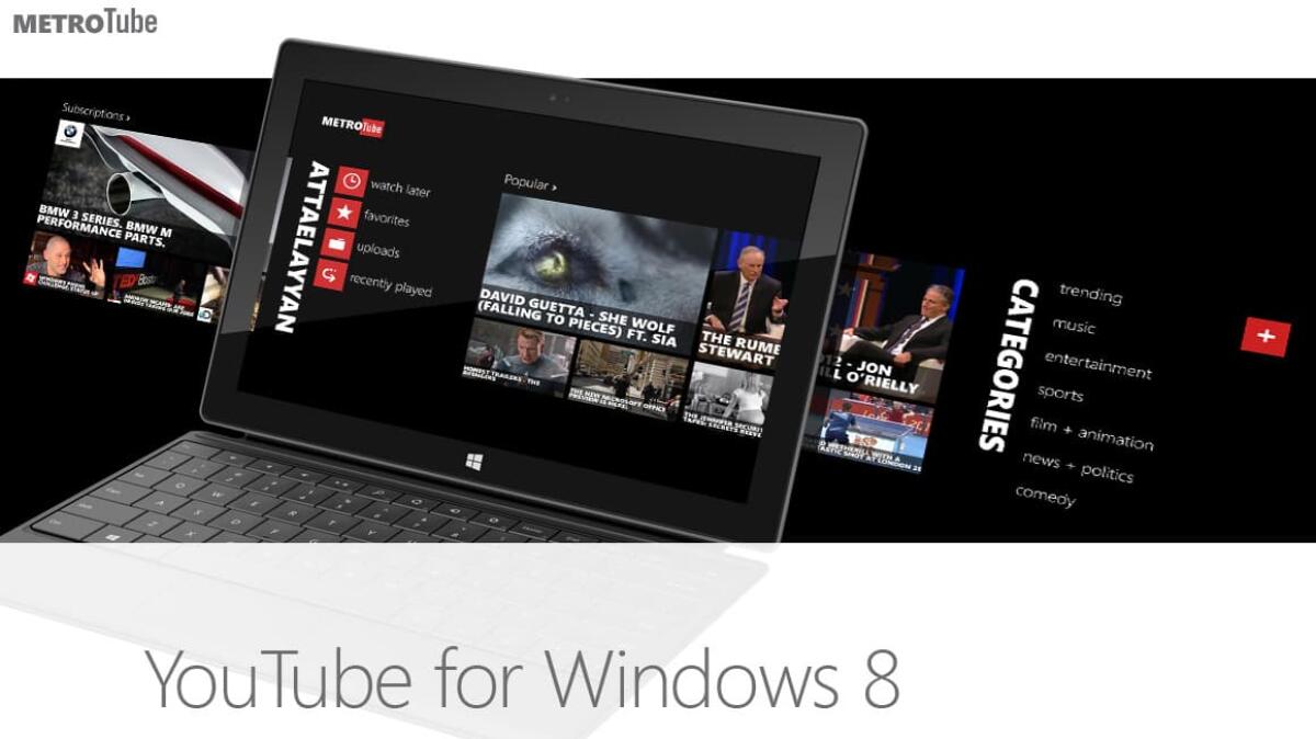 Download Metrotube, miglior client e programma YouTube per Windows 8 e Windows 8 RT - 