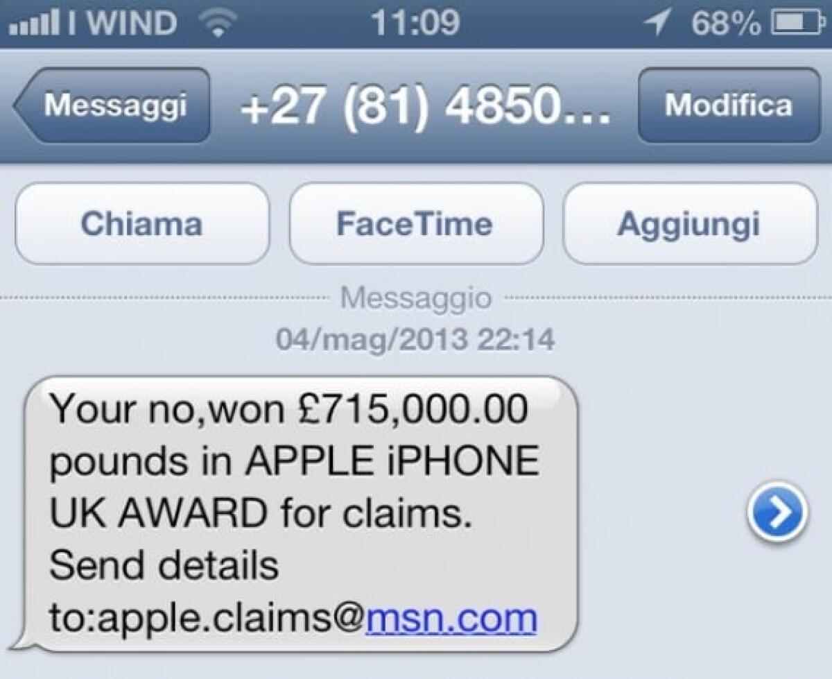 Hai vinto un sacco di soldi in un concorso Apple? Attenzione, è una truffa! - 