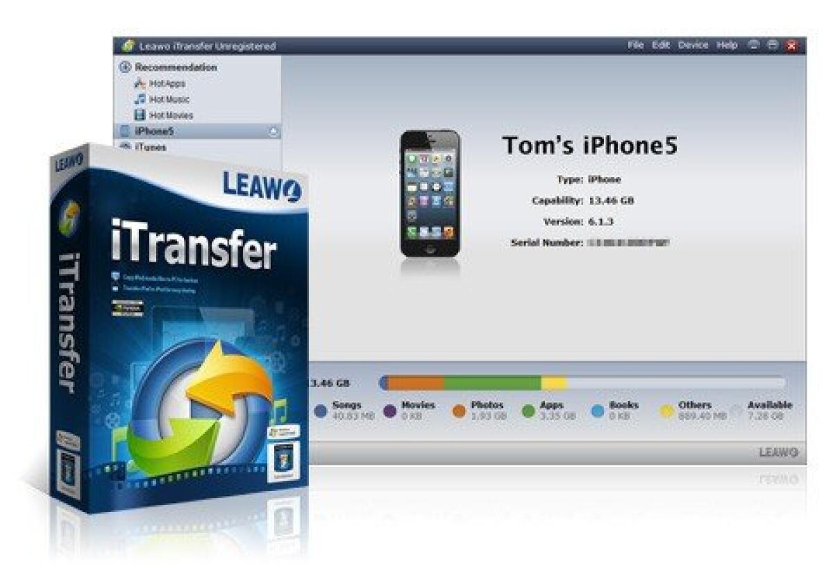 Leawo iTransfer 1.4.0 con Licenza: Trasferire File, Musica, Video, Documenti, App e altro tra iOS, iTuner e PC - 