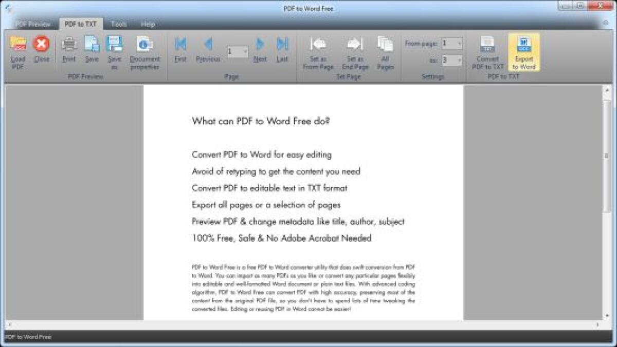 PDF to Word Free, un ottimo programma gratuito per convertire file PDF in DOC e TXT - 