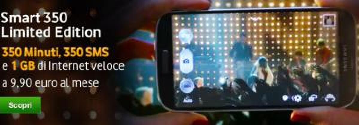 Vodafone Smart 350 Limited Edition: chiamate, SMS e Internet a 9,90 euro al mese - 
