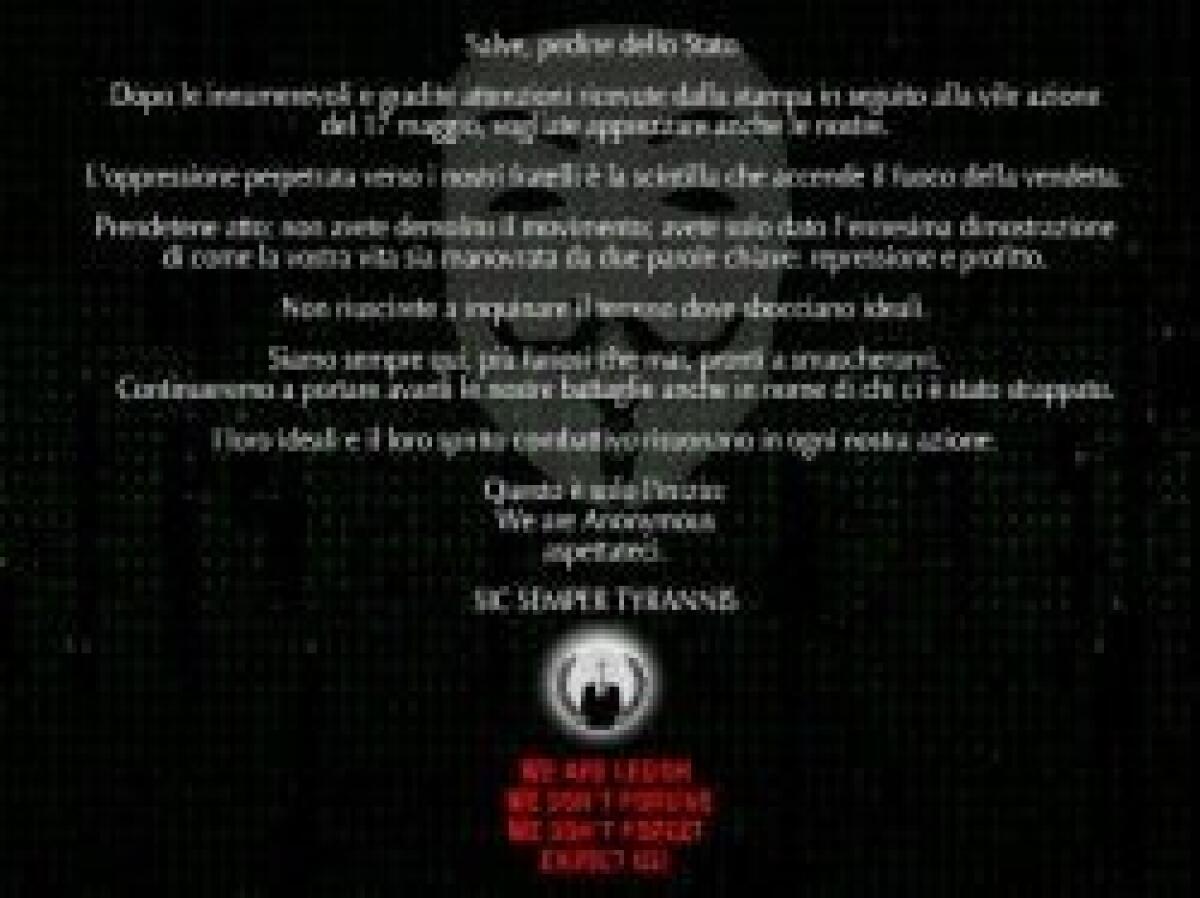 Anonymous attacca anche SIULP, il sindacato della Polizia - 