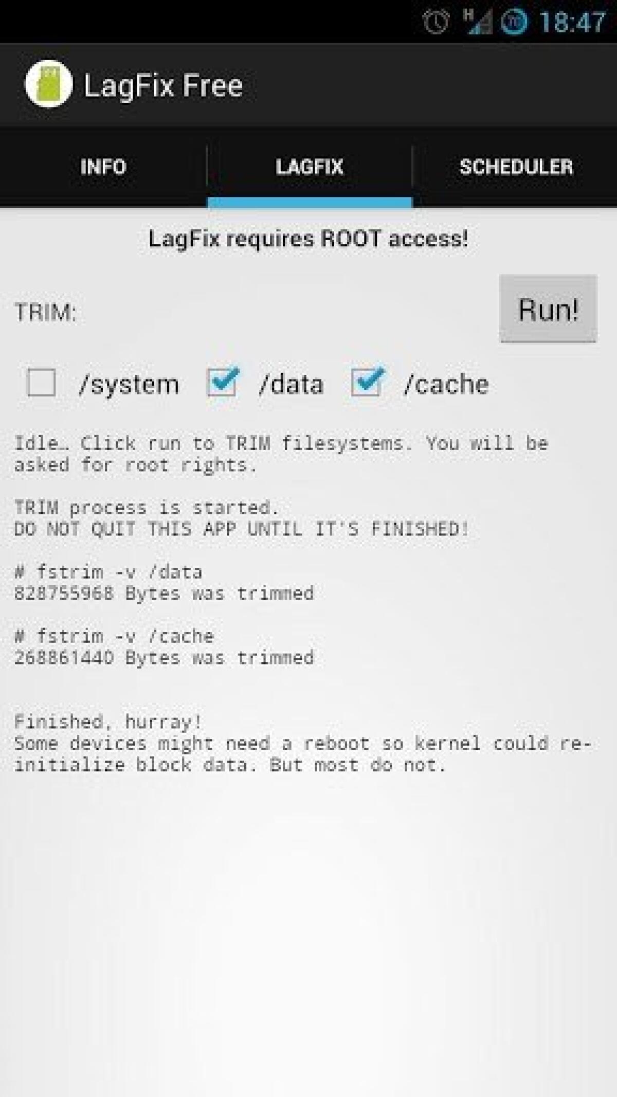 Lagfix: Applicazione per velocizzare il nostro Smartphone Android affetti da Bug Trim - 