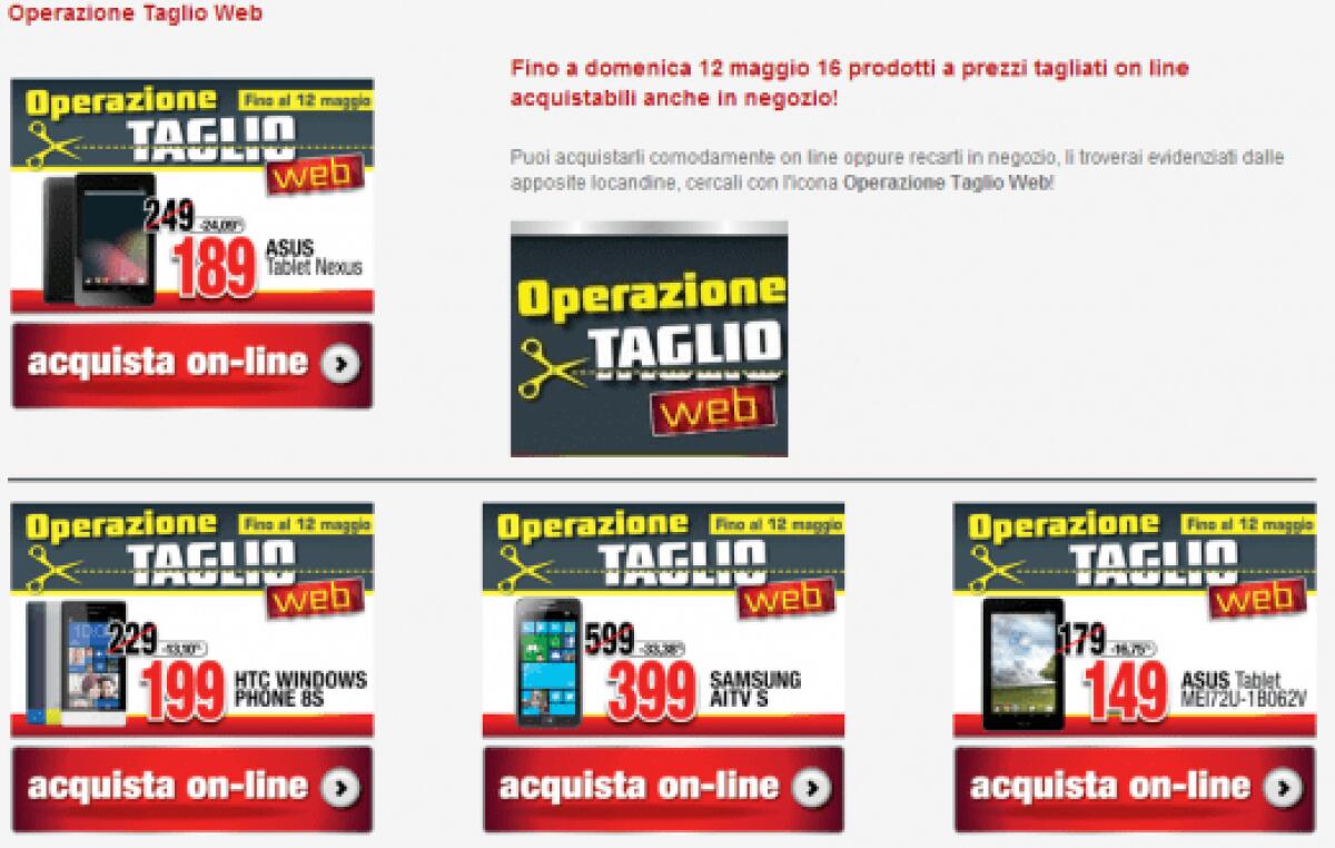 Offerte Tablet: Google Nexus 7 da 32 GB a 189€ da Comet - 