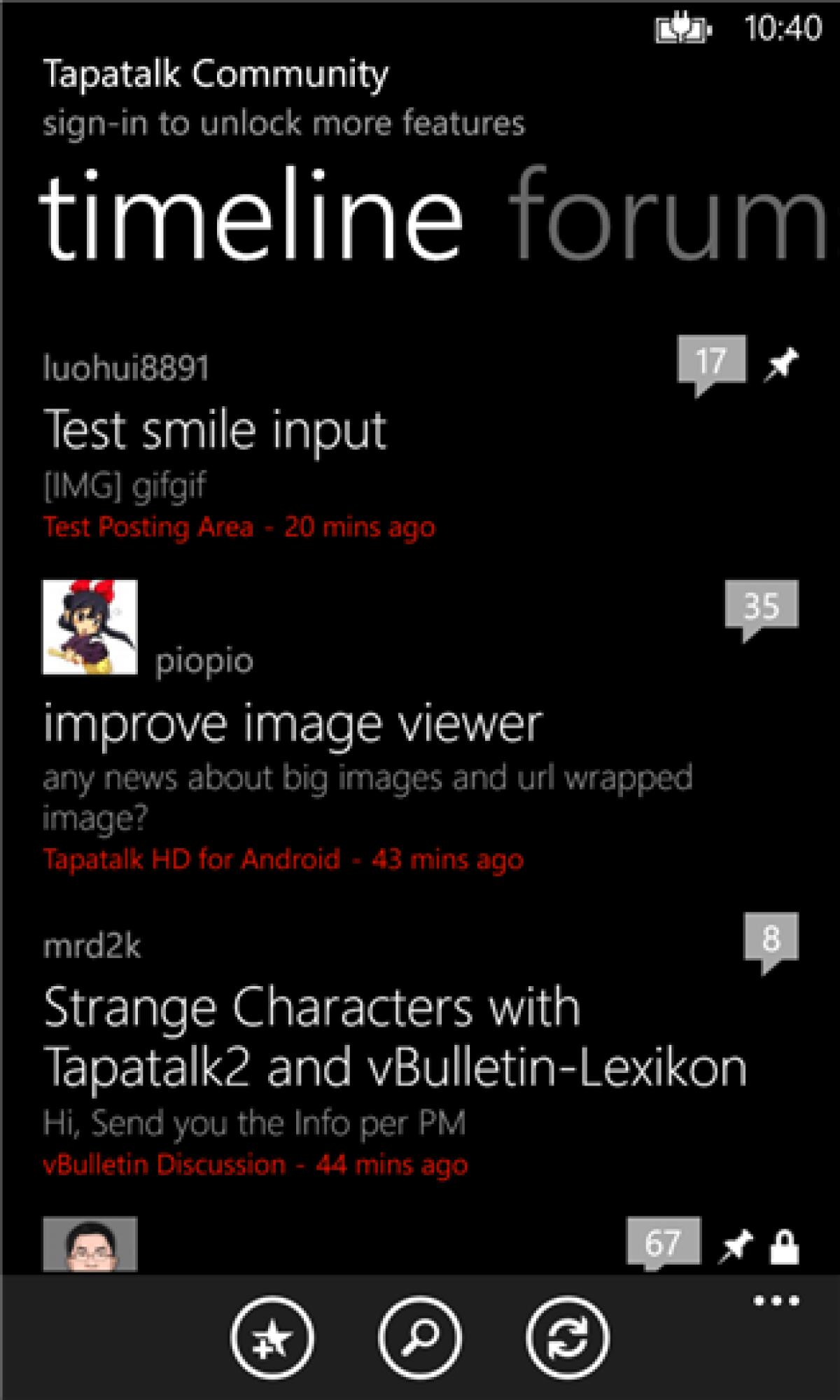 Download Tapatalk per Windows Phone - 