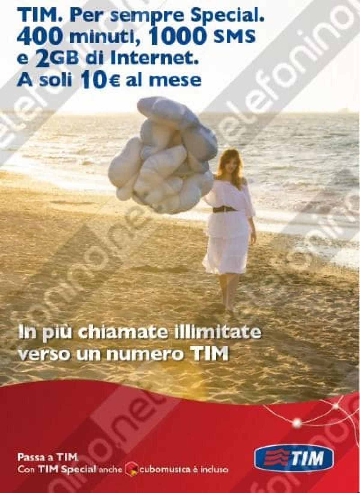 [OPERATORI TELEFONICI] Tim Special: 400 minuti, 1000 SMS e 2GB a 10 euro al mese - 