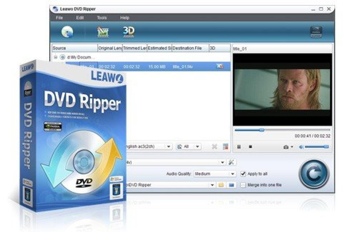 Leawo DVD Ripper 5.1.0 Gratis con Licenza: Convertire DVD in AVI, DivX, Mpeg, MKV, MKV 3D e tanti altri formati - 