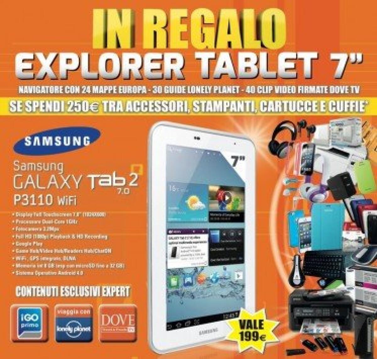 [OFFERTE TECNOLOGIA] MarcoPolo Expert: in regalo un Galaxy Tab da 7 pollici con un acquisto di 250€ in accessori - 