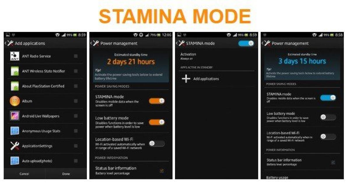 Stamina Mode per tutti gli Xperia 2012: Risparmiare batteria sulla gamma Xperia - 