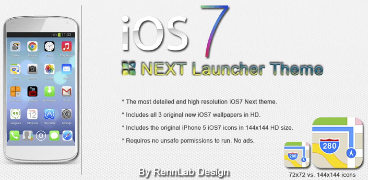 Next Launcher iOS7 iPhone v1.0 APK: Miglior tema per Android che emula iOS 7 - 