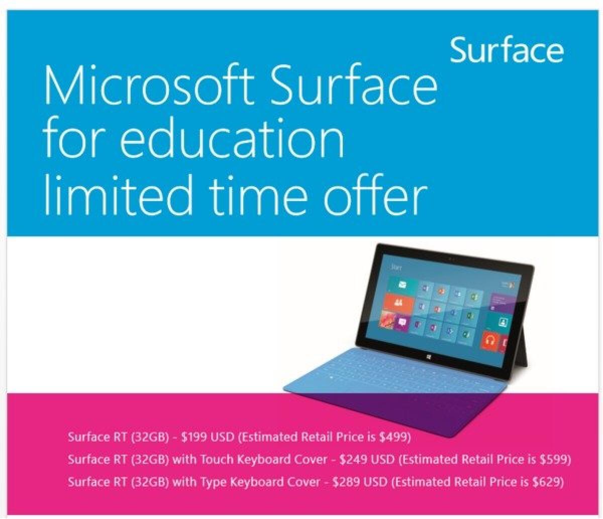 Offerta Microsoft Surface RT a soli 199 € anche per gli Studenti Italiani fino al 31 Agosto - 