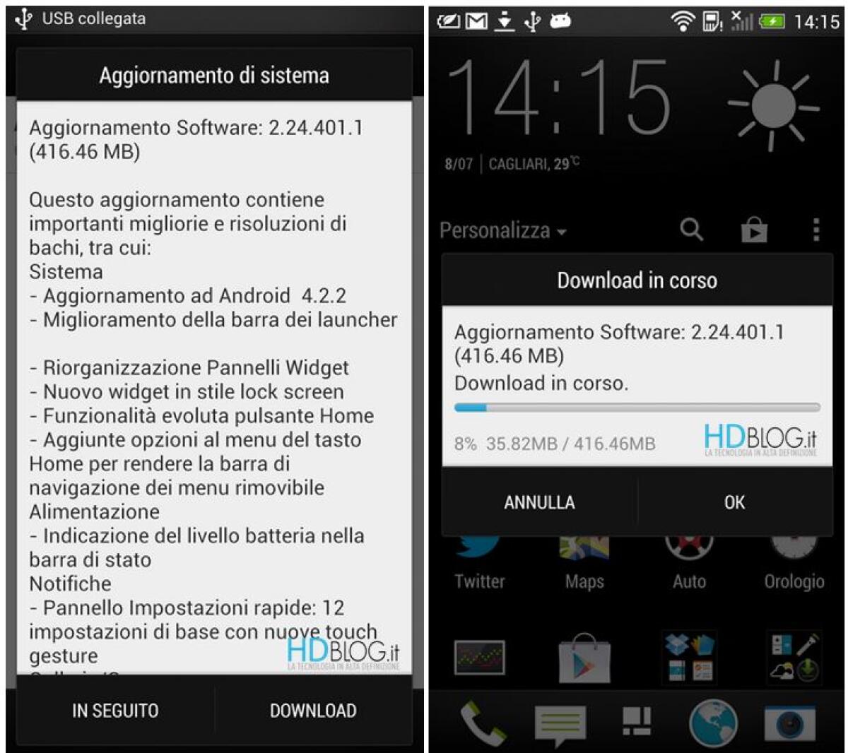 HTC One: Finalmente disponibile l'update ufficiale ad Android 4.2.2 - 