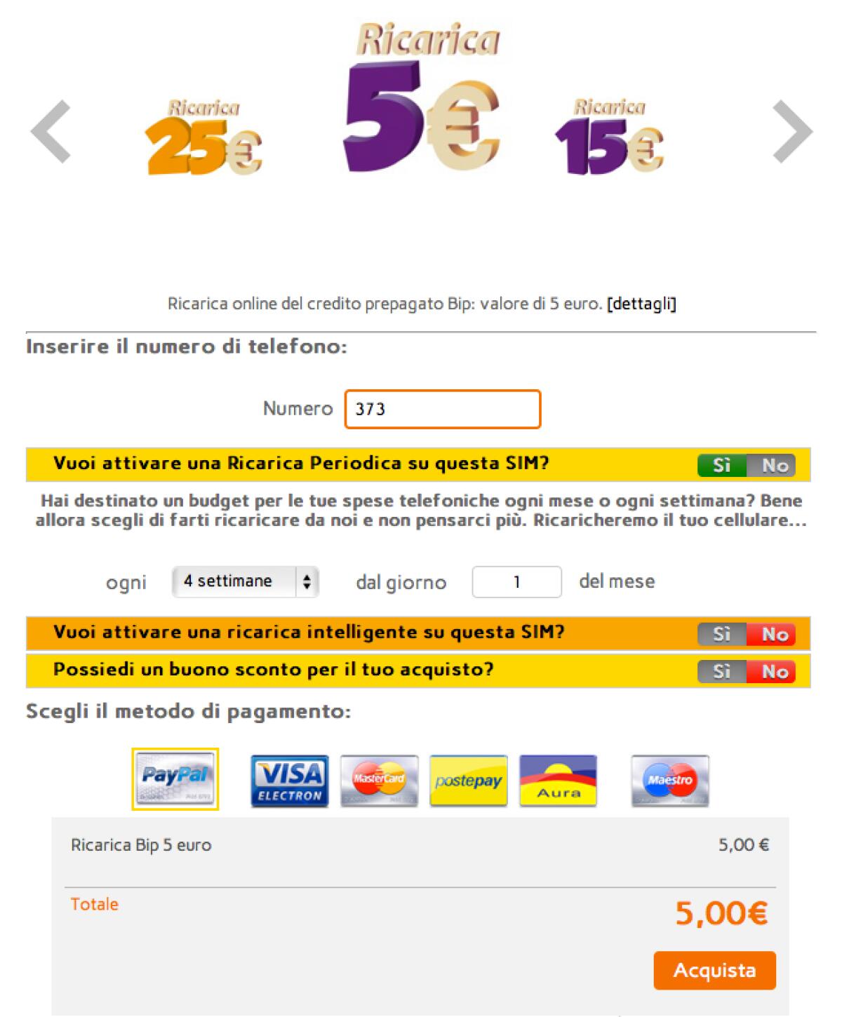 Anche Bip offre la Ricarica Intelligente, vediamo come funziona! - 