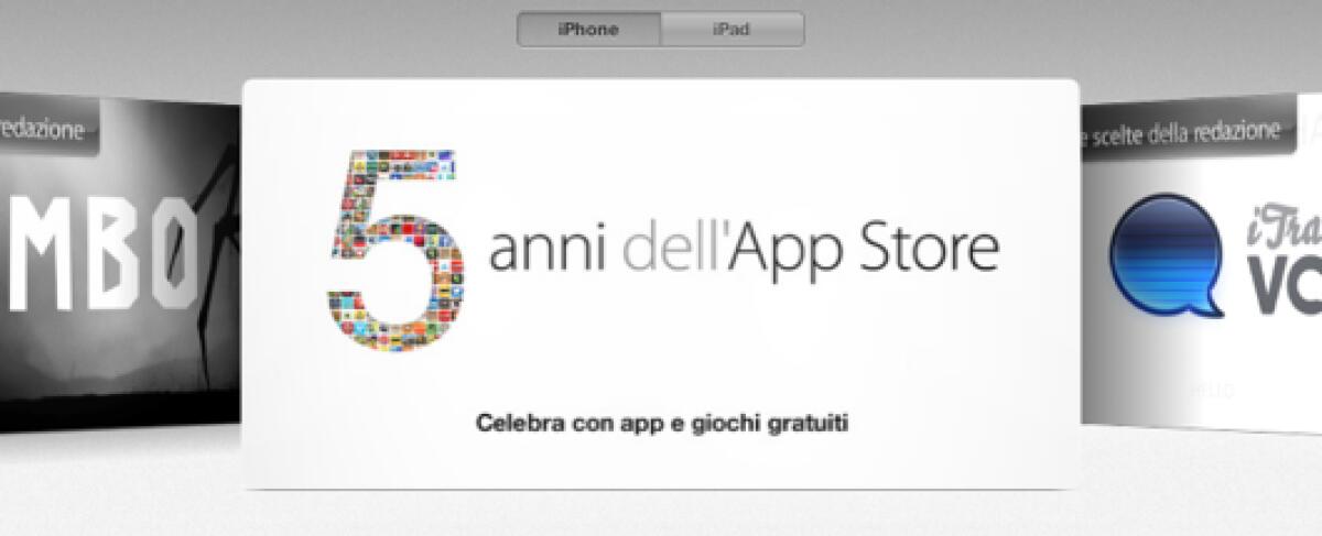 Apple festeggia 5 anni di App Store con tante app e giochi in regalo per iPhone, iPod e iPad - 