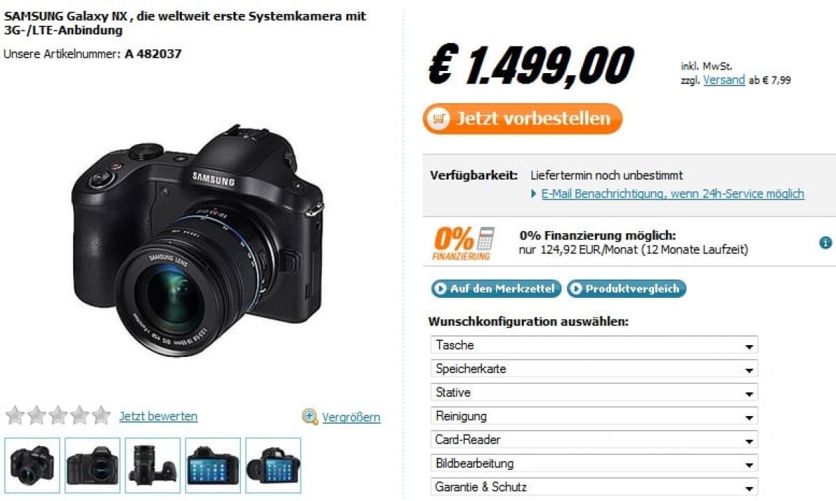 Quanto costa la Samsung Galaxy NX?: Primo prezzo per la Reflex basata su Android - 