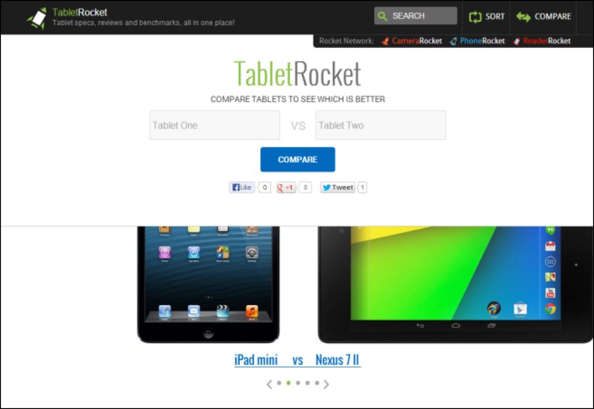 TabletRocket: Servizio Web che ti aiuta a scegliere il Tablet giusto in base alle tue esigenze - 