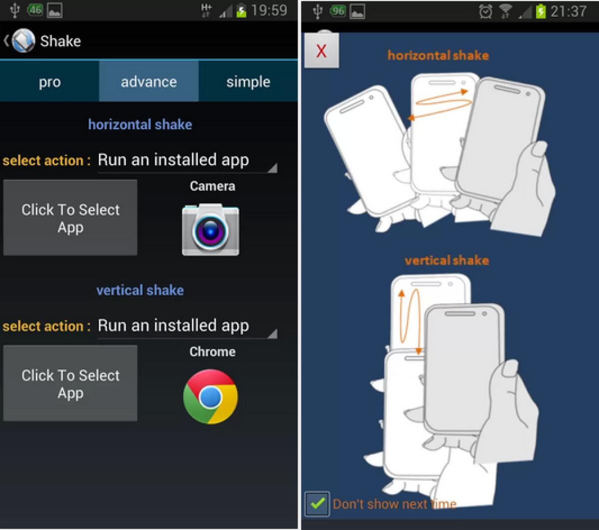 Shake: Avvia la tua applicazione con un movimento [Droid of the Day] - 