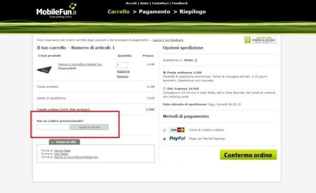 Spedizioni ordinarie gratis su MobileFun fino al 18 Agosto - 