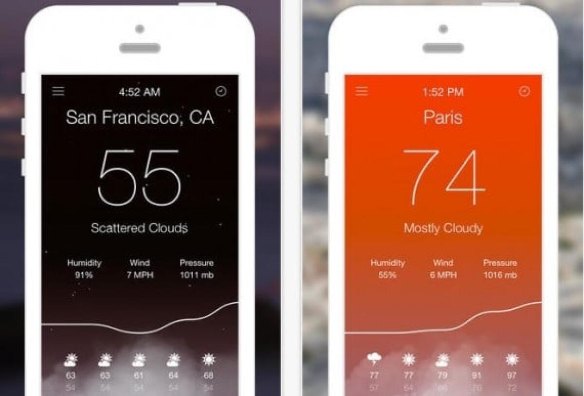 Aero, bellissima app per le previsioni meteo su iPhone - 