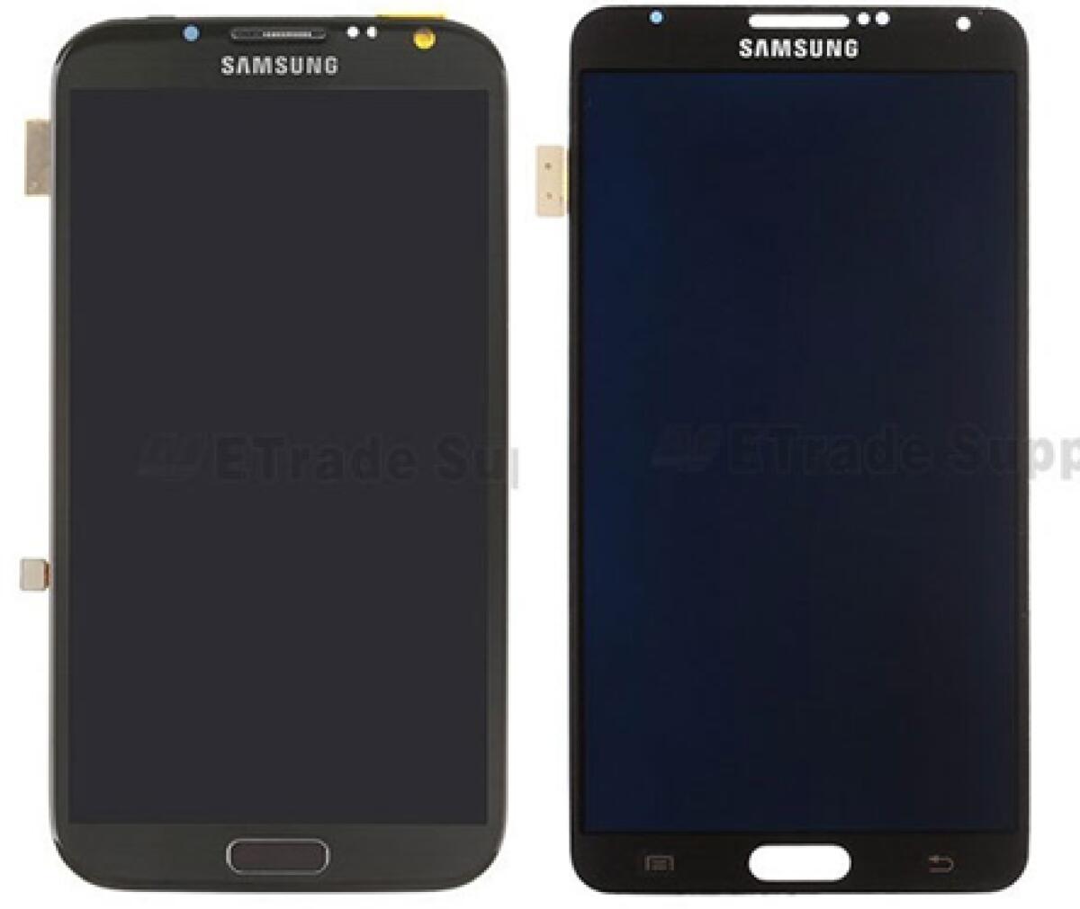 Galaxy Note 3 vs Galaxy Note 2: Confronto dimensionale della parte frontale, Display più grande ma quasi le stesse dimensioni - 