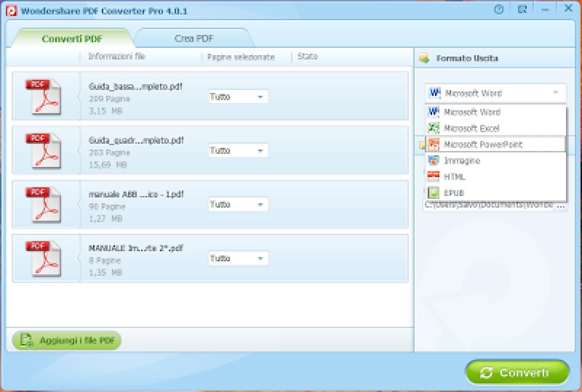 Wondershare PDF Converter Pro Gratis con Licenza: Convertire PDF in Word, Excel, PowerPoint, EPUB, e HTML [Windows App] - 