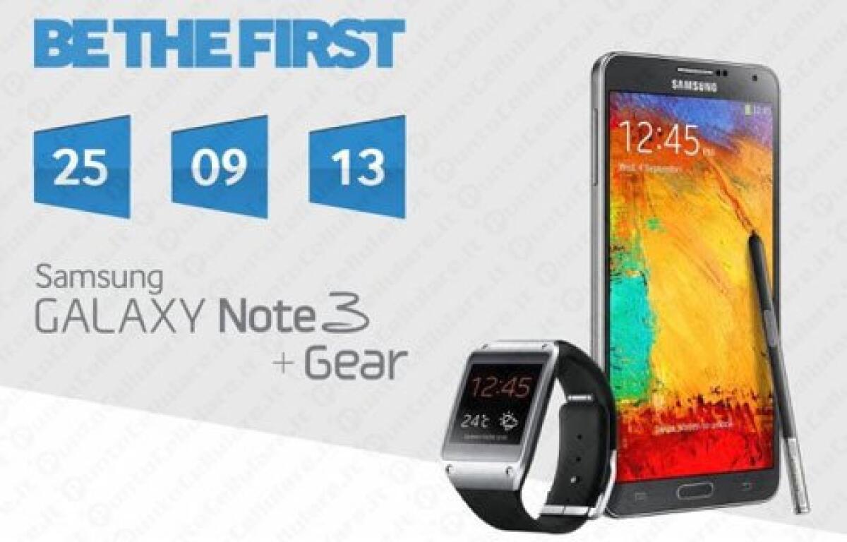 Samsung Galaxy Note 3 Galaxy Gear: Prezzi e Data di Uscita ufficiali Italiani - 
