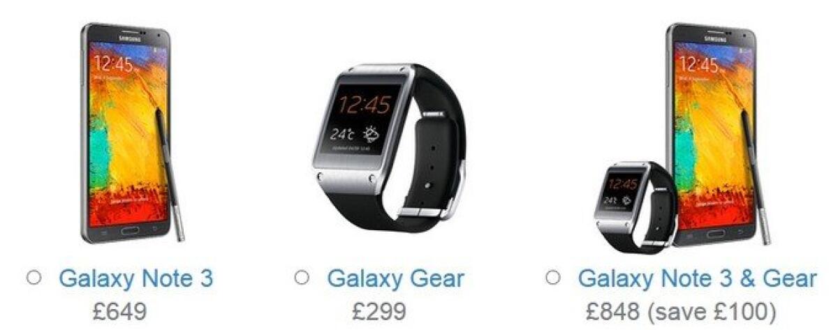 Samsung Galaxy Note 3 Galaxy Gear: Ecco i primi prezzi ufficiali - 