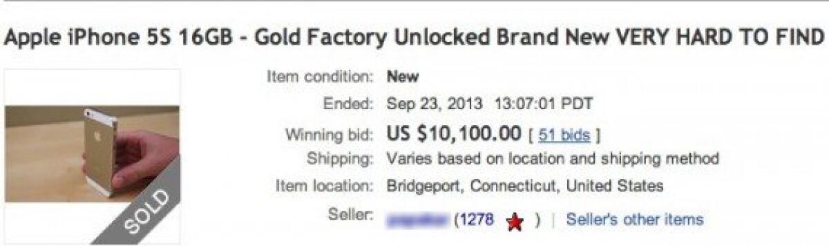 iPhone 5S dorato venduto per 10.000 dollari  su eBay - 