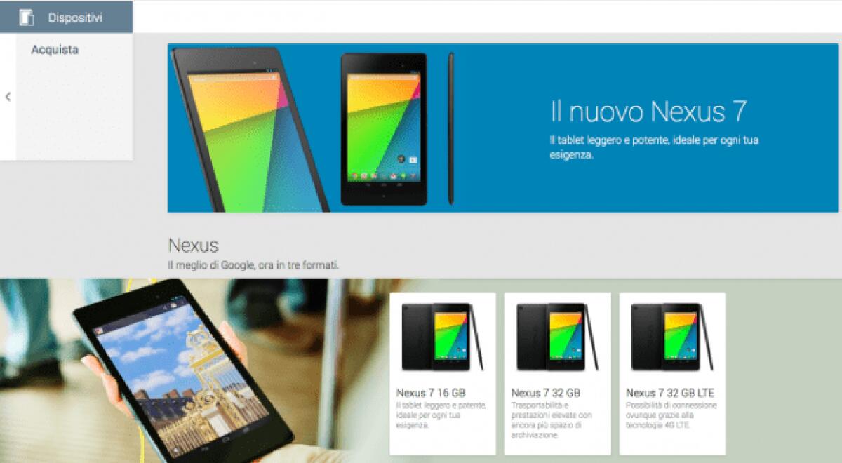 Google Play Devices disponibile in Italia: da oggi si possono comprare i Nexus direttamente da Google - 