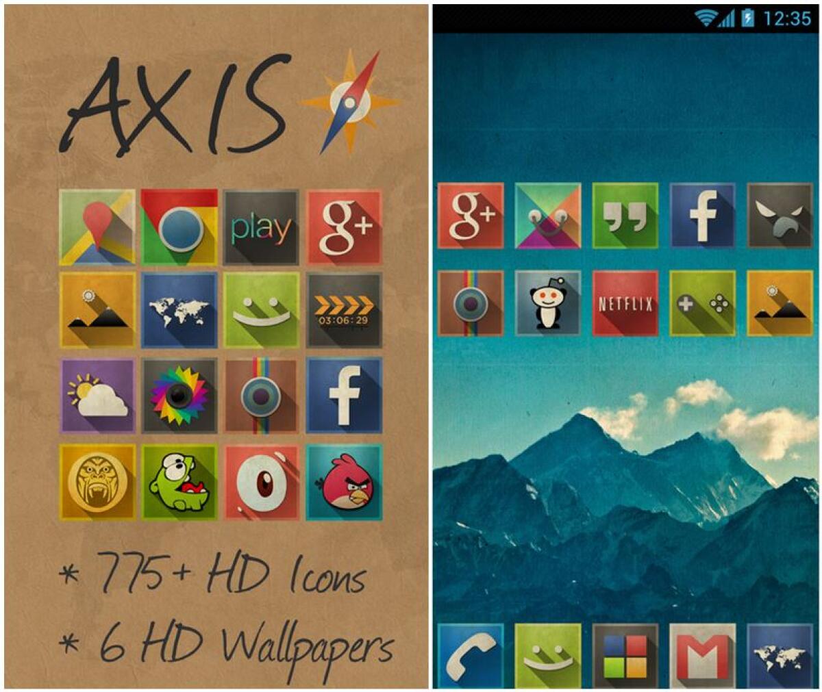 Migliori Temi e Icon Pack per Android: Axis Icon Pack  (Nova Apex Go Theme) - 