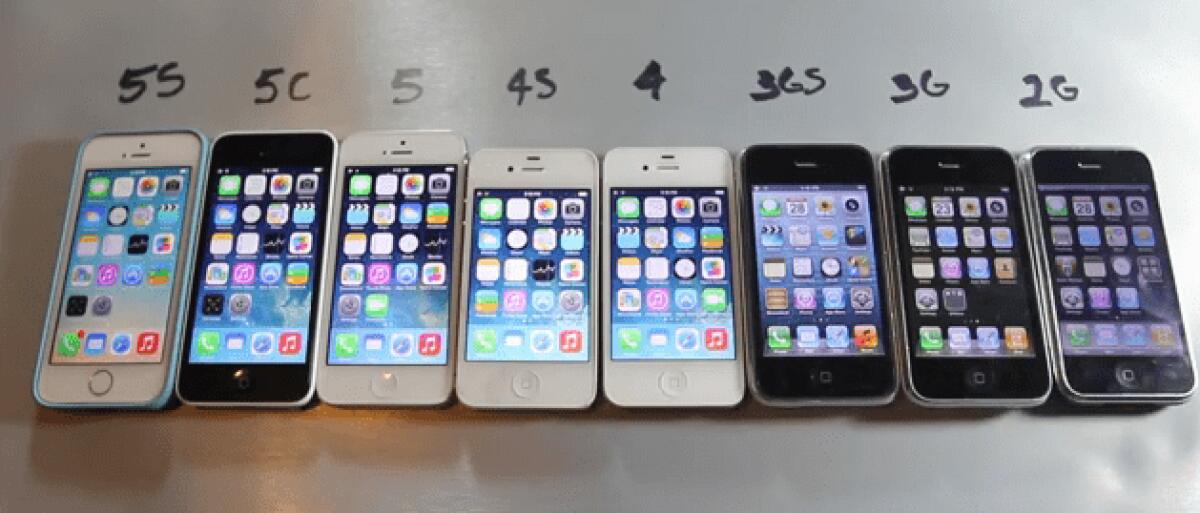 Spettacolare video confronto tra tutti gli iPhone dal 2G fino all'ultimo 5S - 