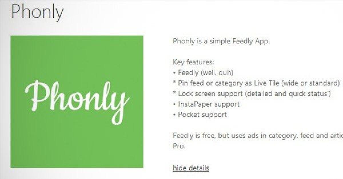 Client Feedly per Windows Phone 8: ecco Phonly - 